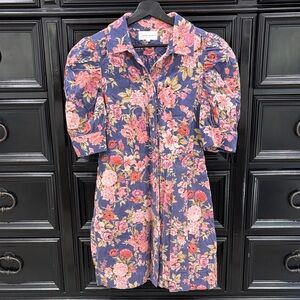 Dear John Blue and Pink Floral Dress